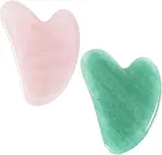FOMIYES 2pcs Natural Stone Gua Board Ergonomic Jade for Face Body for Spa and Physical Includes Scraping Plates for and Skin Nourishment