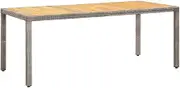 Garden Table Grey 190x90x75 cm Poly Rattan and Acacia Wood,Outdoor Tables-310585