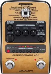 Zoom AC-2 Acoustic Creator, Acoustic DI with Tone Restoration, Tuner, Reverb,...