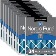 Nordic Pure 8x20x1 Pleated Air Filters MERV 7 Plus Carbon 24 Pack