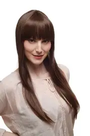 Women's Wig Naughty Fringe Braun Highlights Very Long Smooth 65cm 3421-2T33