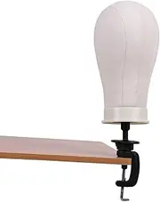 Canvas Mannequin Head Wig Display Model Stable Table CLAMP Stand Choosing Size Hair Accessories (21 Inch)