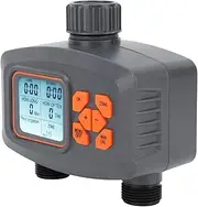 Topyond 2 Outlet Hose Watering Timer,2 Zone Sprinkler Timer with Rain Sensor, Automatic Irrigation Controller, G3/4 Male to G1/2 Female Adapter, Garden Hose Water Timer for Lawn