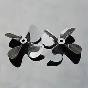 QONXIX 2pcs High Strength 4mm 4-Blades Propellers 50mm 55mm 60mm CW CCW PC Resin Propeller Paddles, for RC Fishing Boat Model Tugboat RC Boat Propellers (Color : 1pair 60mm)