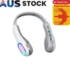 RGB Neck Fans Lamp Bladeless Fan for Summer Outdoor (White)