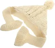Totority Dog Winter Hat with Scarf Cozy Knitted Cap Scarf for Pets Warm Insulated Design Elegant for Winter Outings Keeping Your Dog Stylish