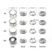 50sets Acrylic Pearled Snap Fasteners Prong Ring Snaps Press Studs Snap Buttons