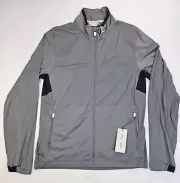 Kjus Size XL 54 Mens Gray Full Zip Logo Mock Neck Lightweight Dorian Jacket NWT