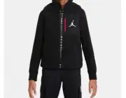 Jordan Boys Sherpa Jacket VestKids L Black Jumpman Sleeveless Full Zip