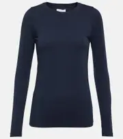 [Velvet] Velvet Cotton-blend jersey top AU 16 blue