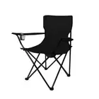 2Pcs Camping Chairs Folding Arm Black Levede