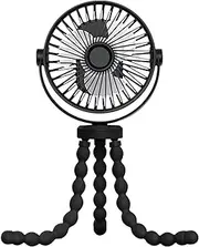 Stroller Fan - Personal Fan with 3 Speeds - Handheld Fan, Rechargeable Fan, Quiet Fan, Fan for Stroller, Car Seat, Camping, Travel, Bedroom, Treadmill