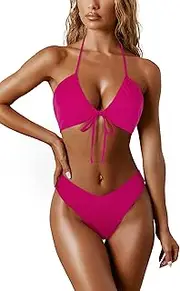 [RXRXCOCO] Sexy Brazilian Bikini Women's Triangle String Top Bikini Set Thong Swimwear