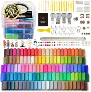 112 Colors Polymer Clay Kit, Oven Bake, 16 Accessories, Non-Toxic, DIY Art Craft