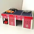 1/43 Diorama Fire Engine Garage Model Parking Lot Scene Display Building Model