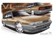 Holden VL CALAIS KIMBERLEY BRONZE A1 STRETCHED CANVAS (HC132)