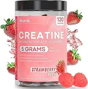 Creatine Monohydrate Gummies for Men & Women, 5g Creatine Per Serving | Enhanced Muscle Growth, Strength, Focus and Recovery, Low Calorie, Sugar Free, No Artificial Colours - Strawberry Burst Flavour 120 Gummies