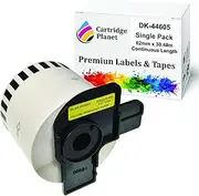 Cartridge Planet Compatible Tape Roll for Brother Label Printer - 62mm x 30.48m Continuous Length - Yellow Removable Paper Tape - 1 Roll