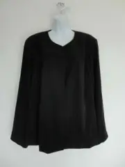 NWT EILEEN FISHER WOMAN Black Round Neck Straight Open Jacket Coat 24W