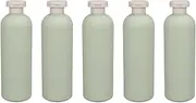 AIMALL 5PCS Flip Cap Bottles Set – 400ml Avocado Green Travel Bottles, Refillable PE Soft Material Shampoo and Lotion Dispenser Bottles