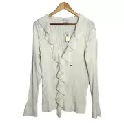 NWT XL Van Heusen ruffles knit sweater, solid