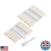 uxcell 8mm Wool Felt Mounted Points Cylinder Polishing Bits Burrs Buffing Whe