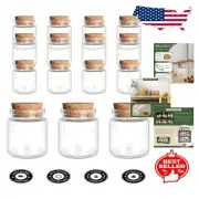 High Borosilicate Glass Jars with Cork - Versatile 15 pcs for Crafts and Gifts