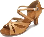 [Bulunka] Women's Latin Dance Shoes Female's Ballroom Salsa Dance Shoes with 2.3" Heel