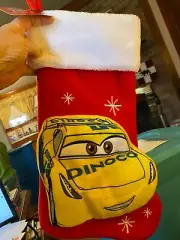 Disney Cars 20" Christmas Stocking Cruz Ramirez Dinoco Puffy Fabric Faux Fur NWT