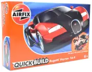 Airfix QUICK BUILD Black & Red Bugatti Veyron 16.4 Plastic Model Kit J6020