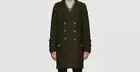 $2590 Faith Connexion Men Green Double-Breasted Wool Cashmere Army Coat Jacket M