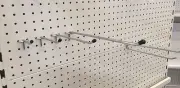 100 x Pegboard Hooks 220mm for Flat Metal Panel with Black Tip