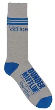 New THE OFFICE Mens Novelty Socks DUNDER MIFFLIN PAPER COMPANY OSFM