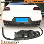 Fit For Porsche Macan 2014-20 REAL Carbon Fiber Rear Bumper Diffuser Lip Spoiler (for: Porsche)
