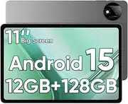 Tablet, Android 15 Tablet with 11 inch LCD Display, 12GB RAM + 128GB Storage 1TB Expand, T7200 Octa-Core Processors, 8000mAh, Widevine L1, GPS, Dual Camera, WiFi 5, BT5.0 (Black)