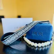 New! Christian Dior Denim Blue Pouch Clutch Cross Body Bag with two straps