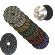 4" 5" Diamond DRY Polishing Pad Buffer 24+2 aluminum backer stone ceramic marble