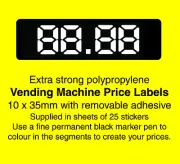 Vending / Snack Machine Price Labels / Stickers - Create Your Own Prices