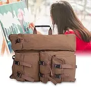 Artist Portfolio Carry Shoulder Bag,4K Canvas Coffee Drawing Board Multi-Functional Sketchpad Art Bag Drawboard Bags for Drawing Sketching Painting