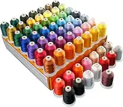 [New brothread] 64 Spools 1000M (1100Y) Polyester Embroidery Machine Thread Kit for Professional Embroiderer and Beginner