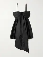 [Aje] Aje - Scarlett Bow-detailed Satin-crepe Mini Dress - Black - UK 16 UK 16 Black