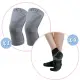 【京美】5件組 長效支撐X型舒緩護膝*1雙+健康能量銅纖維壓力襪*4雙