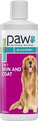 PAW NutriDerm 2 in 1 Conditioning Shampoo Dogs 500ml Grooming Blackmores Pets