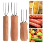 Stainless Steel Corn Skewer Anti Scalding Barbecue Needle Barbecue Fork