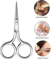 2-Pack Stainless Steel Nose Hair Scissors – Men’s Mustache, Beard & Eyebrow