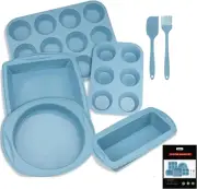 7In1 Silicone Bakeware Baking Set, Kitchen Bake Pans Molds Tray for Oven with BP