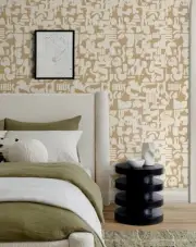 Lulu & Georgia Organic Shapes Wallpaper Sarah Sherman Samuel tan & ivory bundle