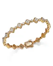 Bloomingdale's Fine Collection Diamond Clover Link Bracelet in 14K Yellow Gold, 2.50 tcw