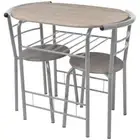Kitchen Breakfast Bar Table And Stools 3 Pcs Set 2 Seater Cafe Pub Furniture