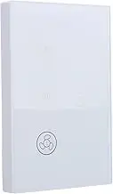 Touch Fan Switch, Smart WiFi Air Fan Lamp Touch Switch, Tempered Glass Panel Wall Touch Switch Voice Control Compatible for Google Home (White)